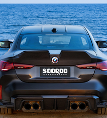 BMW M4 G82 2021-ON & 4 Series G22 430i M440i 2020-ON with Aftermarket Parts - V1 Rear Trunk Dry Pre-preg Carbon Fiber from SOOQOO USA