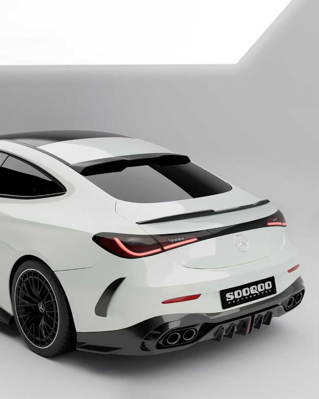 Mercedes Benz CLE-Class AMG CLE 53 / 450 / 300 C236 A236 2024-ON with Aftermarket Parts - With Light Rear Diffuser Dry Pre-preg Carbon Fiber from SOOQOO USA
