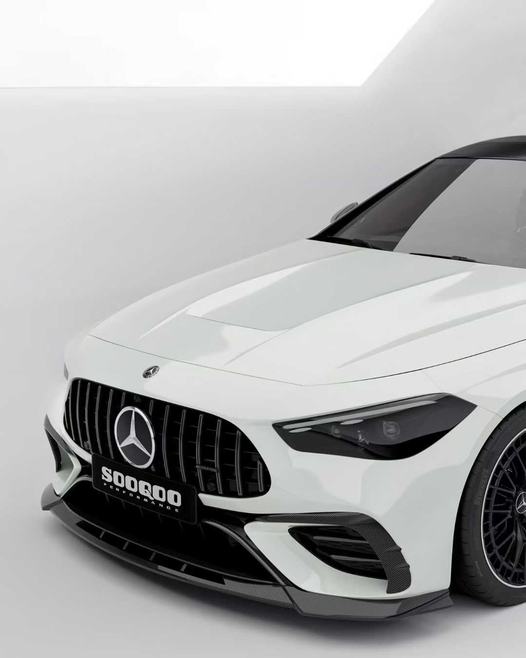 Mercedes Benz CLE-Class AMG CLE 53 C236 A236 2024-ON with Aftermarket Parts - Front Lip Dry Pre-preg Carbon Fiber from SOOQOO USA