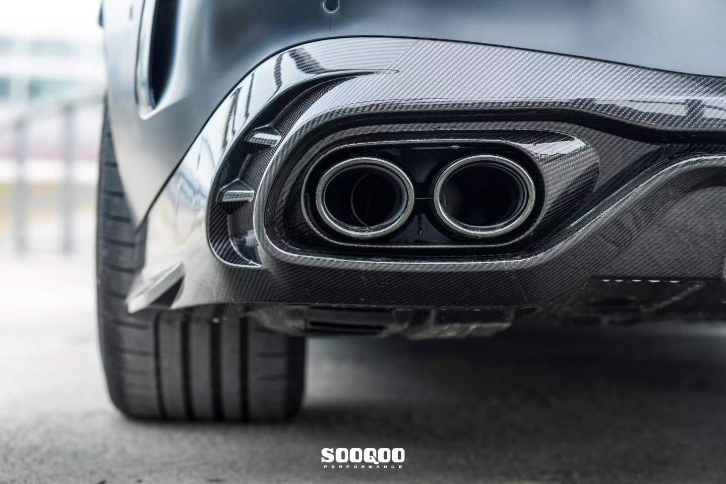 Mercedes Benz CLE-Class AMG CLE 53 / 450 / 300 C236 A236 2024-ON with Aftermarket Parts - With Light Rear Diffuser Dry Pre-preg Carbon Fiber from SOOQOO USA