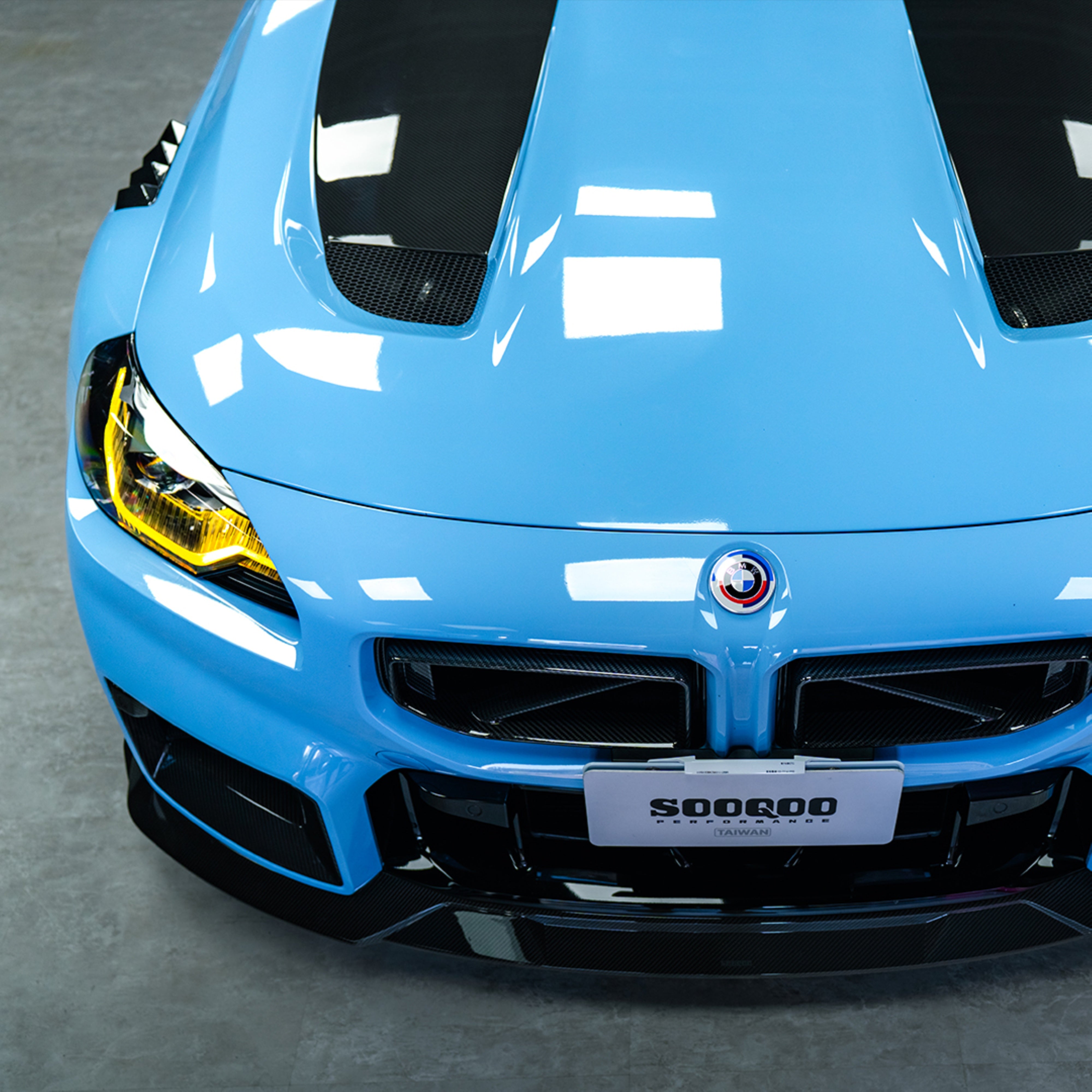 BMW M2CS M2 G87 2023-ON & 2 Series M240i 230i G42 2022-ON with Aftermarket Parts - V2 Partially Primed Hood Bonnet Dry Pre-preg Carbon Fiber from SOOQOO USA