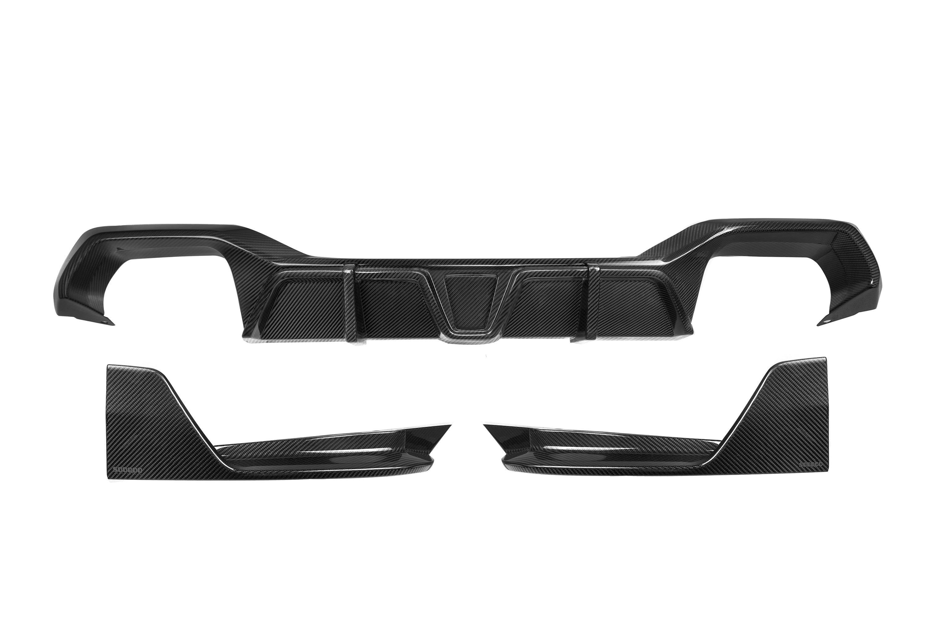 BMW X3 M40i s/xDrive 30i (with M-package bumper) G01 LCI 2022-ON & X4 M40 xDrive 30i (with M-package bumper) G02 LCI 2022-ON with Aftermarket Parts - Without Light Rear Diffuser Dry Pre-preg Carbon Fiber?from SOOQOO USA
