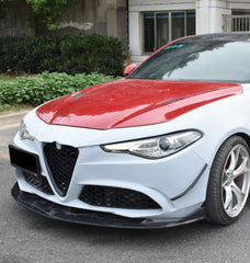 Alfa Romeo Giulia Quadrifoglio Sport Veloce Ti Sprint RWD AWD Lusso Base 2017-ON with Aftermarket Parts - Front Canards Carbon Fiber/FRP from SPECTER PLUS