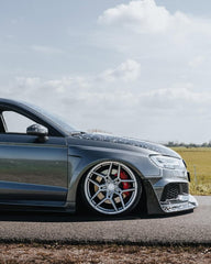 Audi RS3 S3 A3 8V/8V.5 2014 2015 2016 2017 2018 2019 2020 with Aftermarket Parts - Widebody Rear Quarter Panel Flares Carbon Fiber / FRP from SPECTER PLUS