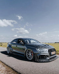 Audi RS3 8V.5 2018 2019 2020 with Aftermarket Parts - V1 Front Lip Carbon Fiber / FRP from SPECTER PLUS