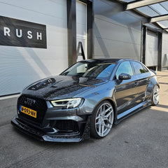 Audi RS3 8V.5 2018 2019 2020 with Aftermarket Parts - V1 Front Lip Carbon Fiber / FRP from SPECTER PLUS