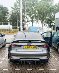 Audi RS3 S3 A3 8V/8V.5 2014 2015 2016 2017 2018 2019 2020 with Aftermarket Parts - Rear Lip Spoiler Carbon Fiber / FRP from SPECTER PLUS