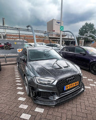 Audi RS3 8V.5 2018 2019 2020 with Aftermarket Parts - Hood Carbon Fiber / FRP from SPECTER PLUS