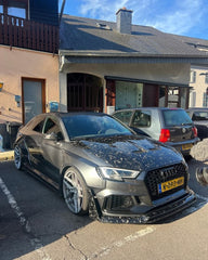 Audi RS3 8V.5 2018 2019 2020 with Aftermarket Parts - Side Skirts & Side Skirts Extentions Carbon Fiber / FRP from SPECTER PLUS