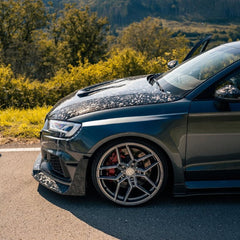 Audi RS3 S3 A3 8V/8V.5 2014 2015 2016 2017 2018 2019 2020 with Aftermarket Parts - Widebody Rear Quarter Panel Flares Carbon Fiber / FRP from SPECTER PLUS