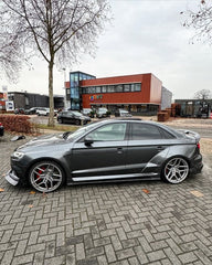 Audi RS3 S3 A3 8V/8V.5 2014 2015 2016 2017 2018 2019 2020 with Aftermarket Parts - Widebody Rear Quarter Panel Flares Carbon Fiber / FRP from SPECTER PLUS
