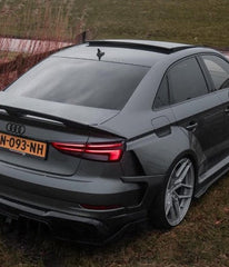 Audi RS3 S3 A3 8V/8V.5 2014 2015 2016 2017 2018 2019 2020 with Aftermarket Parts - Widebody Rear Quarter Panel Flares Carbon Fiber / FRP from SPECTER PLUS