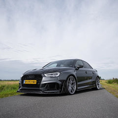 Audi RS3 8V.5 2018 2019 2020 with Aftermarket Parts - Side Skirts & Side Skirts Extentions Carbon Fiber / FRP from SPECTER PLUS