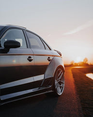 Audi RS3 S3 A3 8V/8V.5 2014 2015 2016 2017 2018 2019 2020 with Aftermarket Parts - Widebody Rear Quarter Panel Flares Carbon Fiber / FRP from SPECTER PLUS