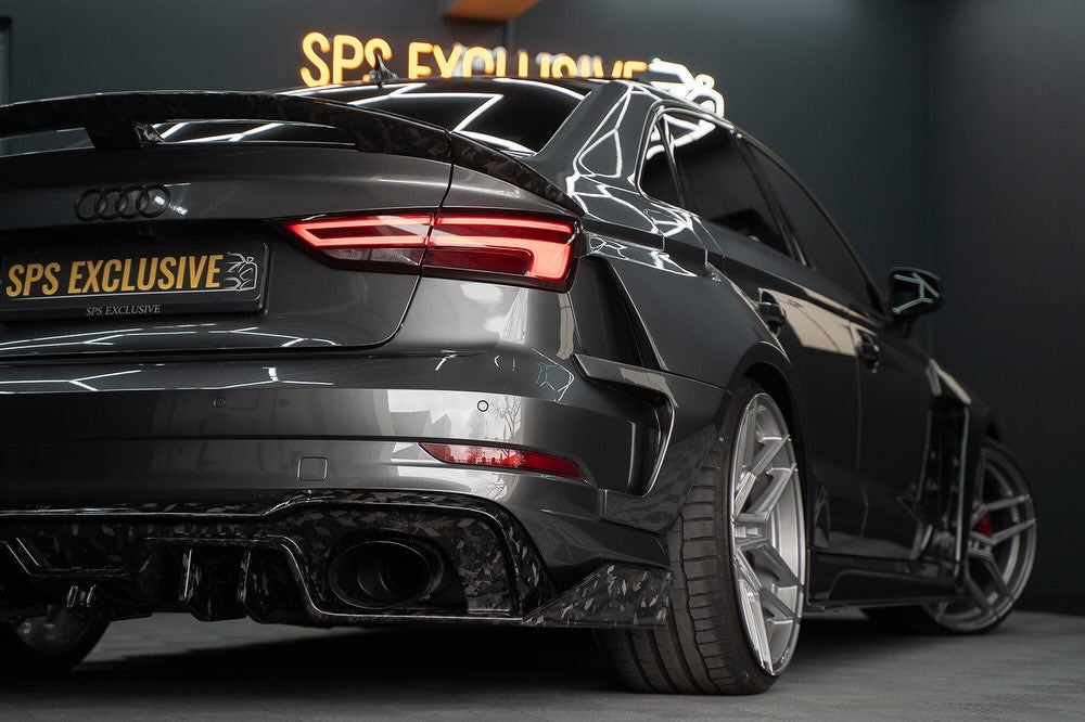 Audi RS3 8V.5 2018 2019 2020 with Aftermarket Parts - Rear Diffuser Carbon Fiber / FRP from SPECTER PLUS
