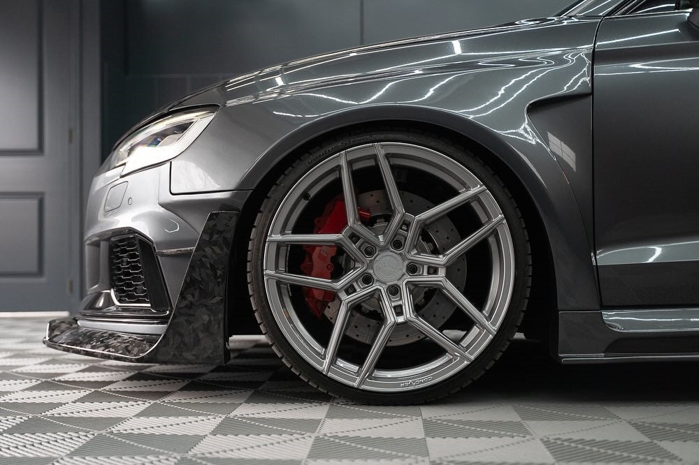 Audi RS3 8V.5 2018 2019 2020 with Aftermarket Parts - V1 Front Lip Carbon Fiber / FRP from SPECTER PLUS