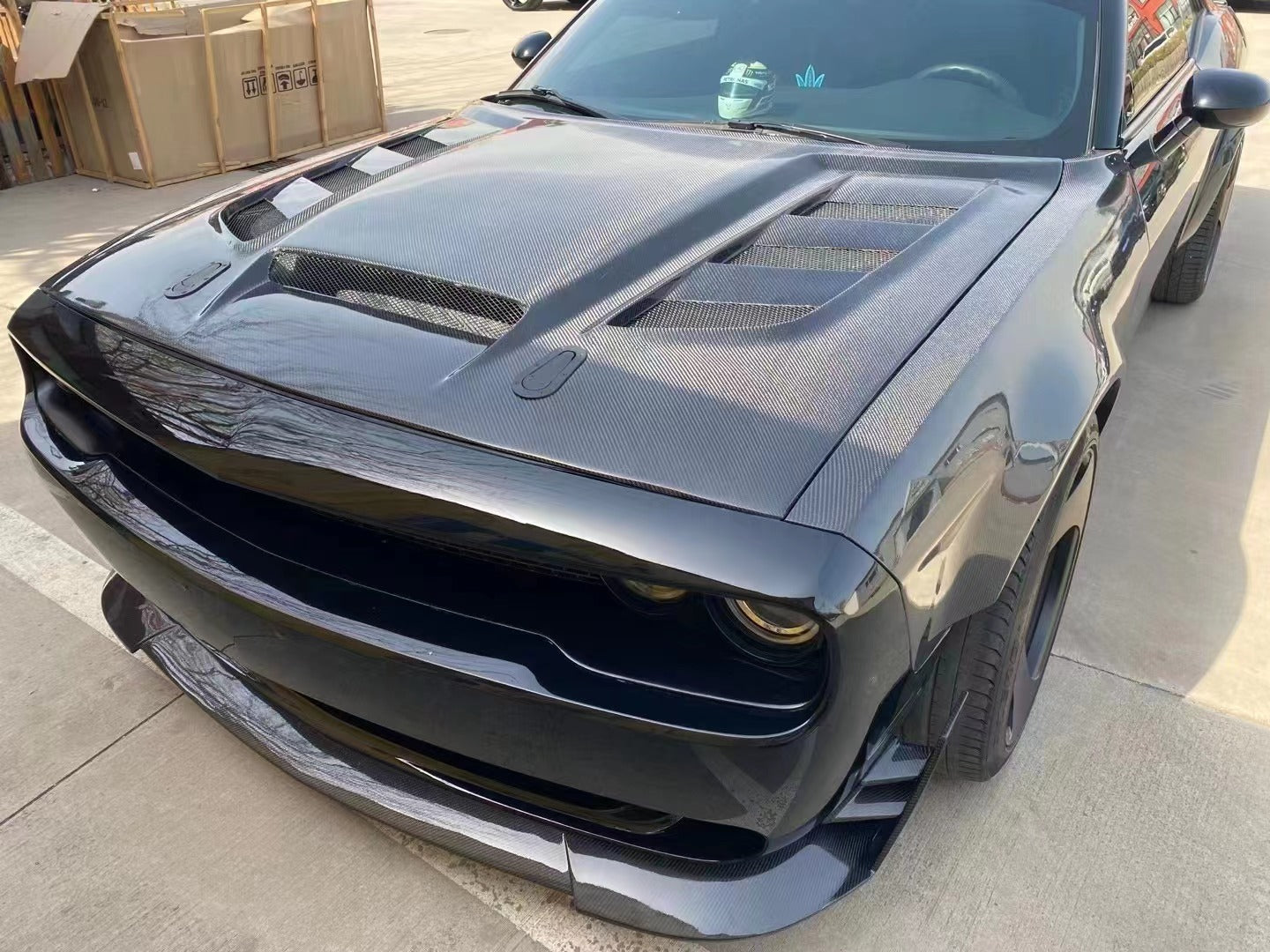 Dodge Challenger Base SXT SRT8 392 GT R/T Hellcat Redeye Jailbreak Demon 2008 2009 2010 2011 2012 2013 2014 2015 2016 2017 2018 2019 2020 2021 2022 2023 with Aftermarket Parts - V3 Hood?Carbon Fiber/FRP from?Aero Republic