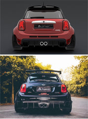 MINI Cooper JCW (John Cooper Works) Base S F56 LCI 2022-ON with Aftermarket Parts - Rear Diffuser & Canards Carbon Fiber / FRP from SPECTER PLUS