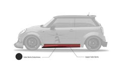 MINI Cooper JCW (John Cooper Works) Base S F56 LCI 2022-ON  with Aftermarket Parts - Upper Side Skirts & Side Skirts Extentions Carbon Fiber / FRP from SPECTER PLUS