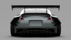 Nissan 350Z Nismo Performance Anniversary Grand Touring Base Fairlady Z Z33 2003 2004 2005 2006 2007 2008 2009 with Aftermarket Parts - Rear Bumper & Rear Diffuser Carbon Fiber / FRP from SPECTER PLUS