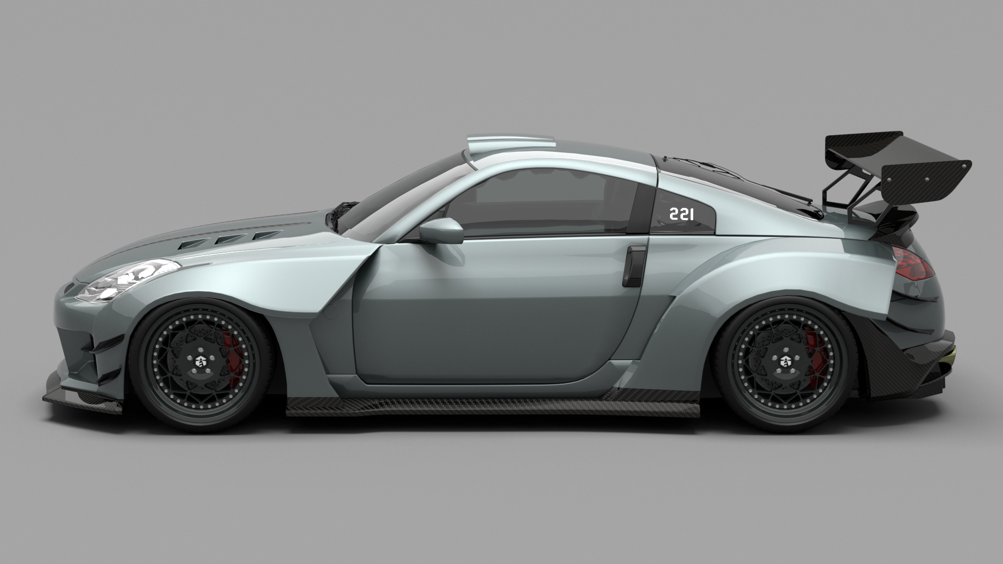 Nissan 350Z Nismo Performance Anniversary Grand Touring Base Fairlady Z Z33 2003 2004 2005 2006 2007 2008 2009 with Aftermarket Parts - Rear Lip Spoiler Carbon Fiber / FRP from SPECTER PLUS