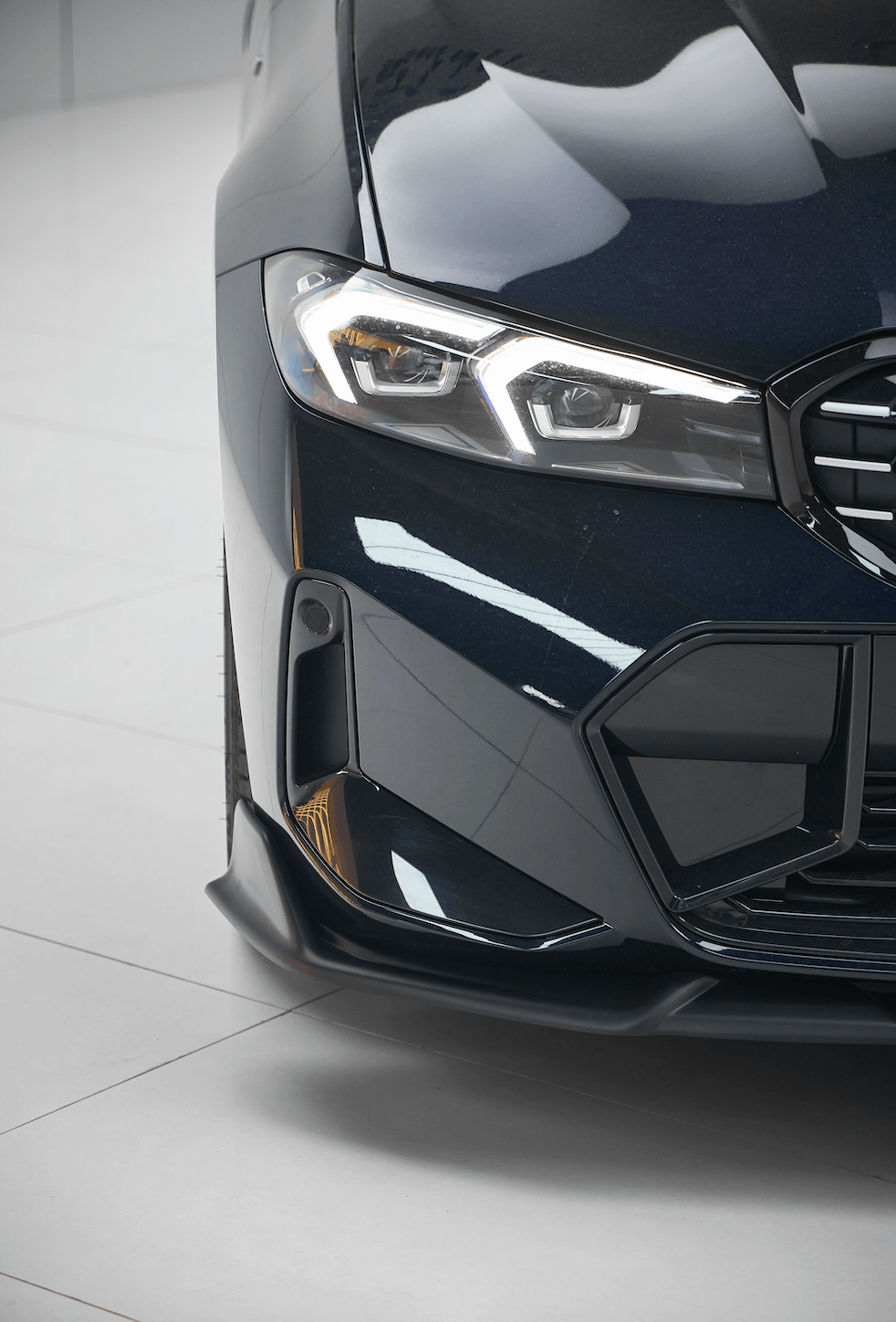 BMW 3 Series 330i (With M-Package Bumper, does not fit base model) M340i LCI G20 G21 2023 2024 with Aftermarket Parts - Plustic Style Front Lip ABS from?ArmorExtend