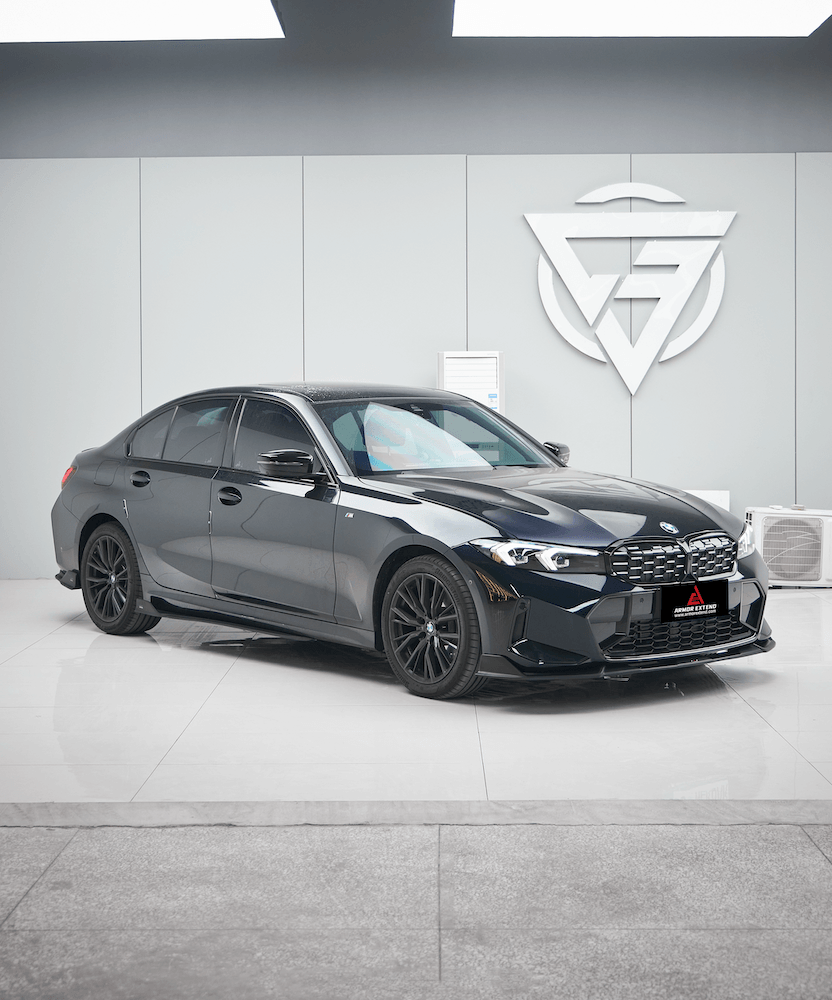 BMW 3 Series 330i (With M-Package Bumper, does not fit base model) M340i LCI G20 G21 2023 2024 with Aftermarket Parts - Plustic Style Front Lip ABS from?ArmorExtend