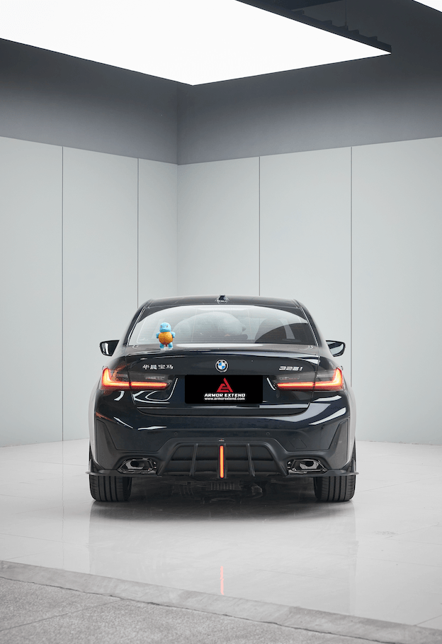 BMW 3 Series 330i (With M-Package Bumper, does not fit base model) M340i G20 G21 LCI 2023 2024 with Aftermarket Parts - Plustic Style Rear Diffuser & Canards ABS from ArmorExtend