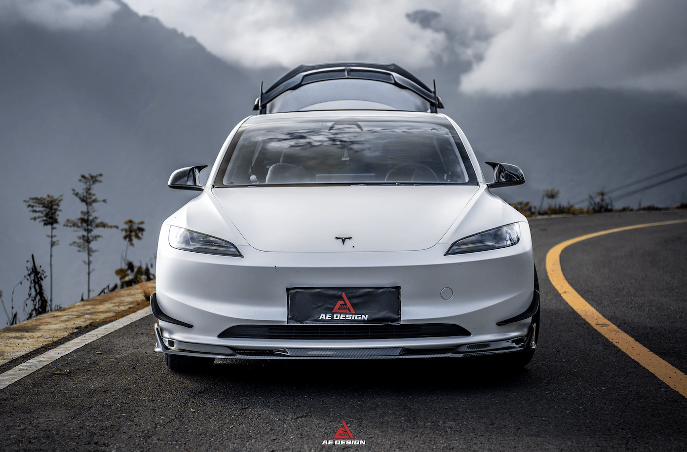 Tesla Model 3 Highland / Performance 2024-ON with Aftermarket Parts - AE Style Rear Wing Carbon Fiber from ArmorExtendfrom ArmorExtend