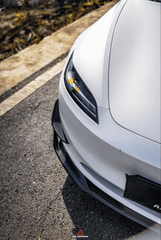 Tesla Model 3 Highland 2024-ON with Aftermarket Parts - AE Style Front Canards Carbon Fiber from?ArmorExtend