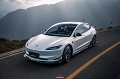 Tesla Model 3 Highland 2024-ON with Aftermarket Parts - AE Style Front Canards Carbon Fiber from?ArmorExtend