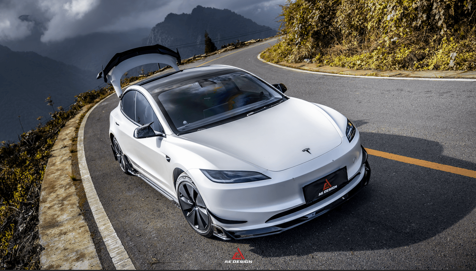 Tesla Model 3 Highland / Performance 2024-ON with Aftermarket Parts - AE Style Rear Wing Carbon Fiber from ArmorExtendfrom?ArmorExtend