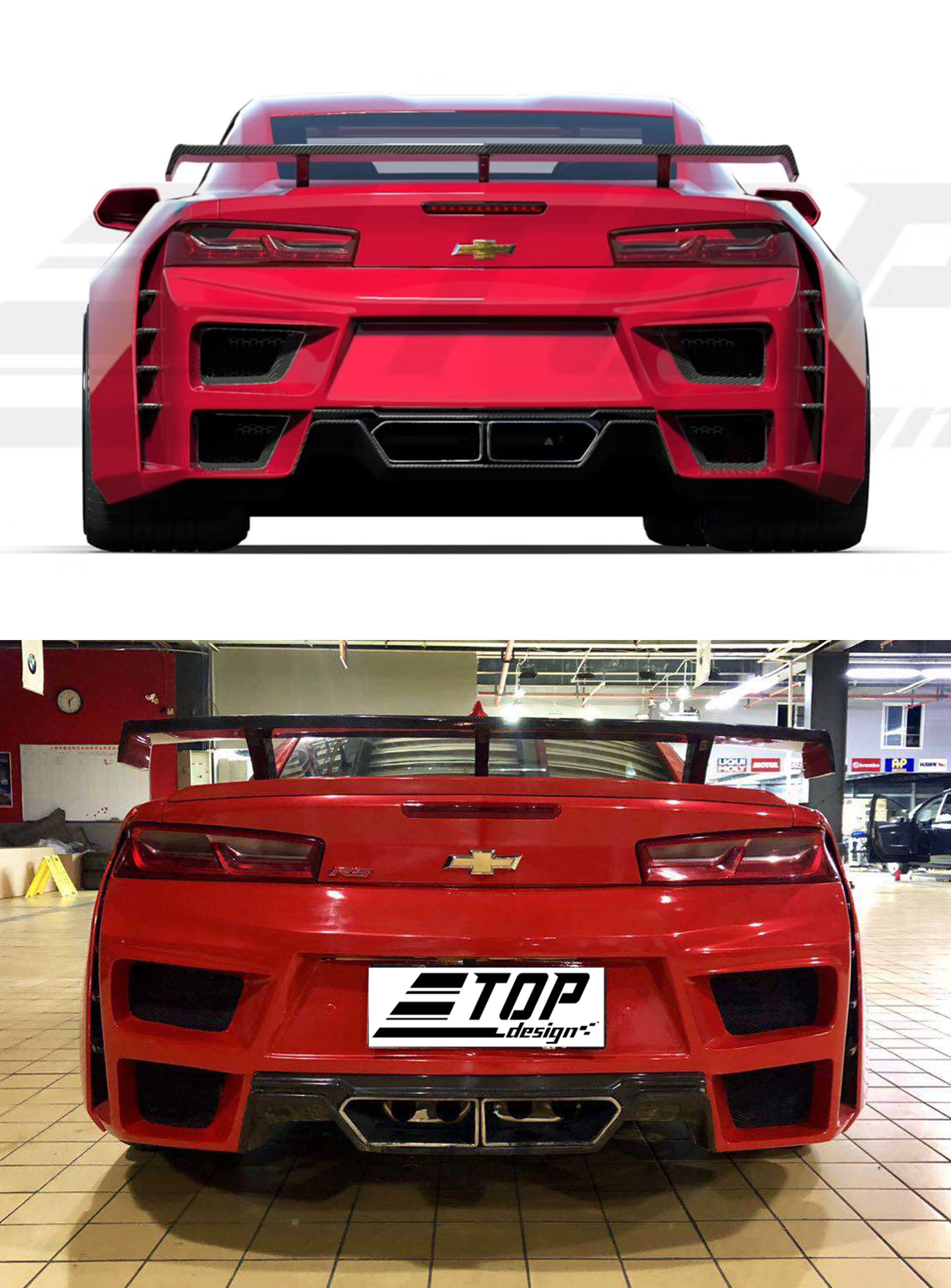 2ss Rear Diffuser Camaro 6th Gen ZL1 Z/28 2SS 3LT 2LS Aftermarket Parts SPECTER PLUS ...