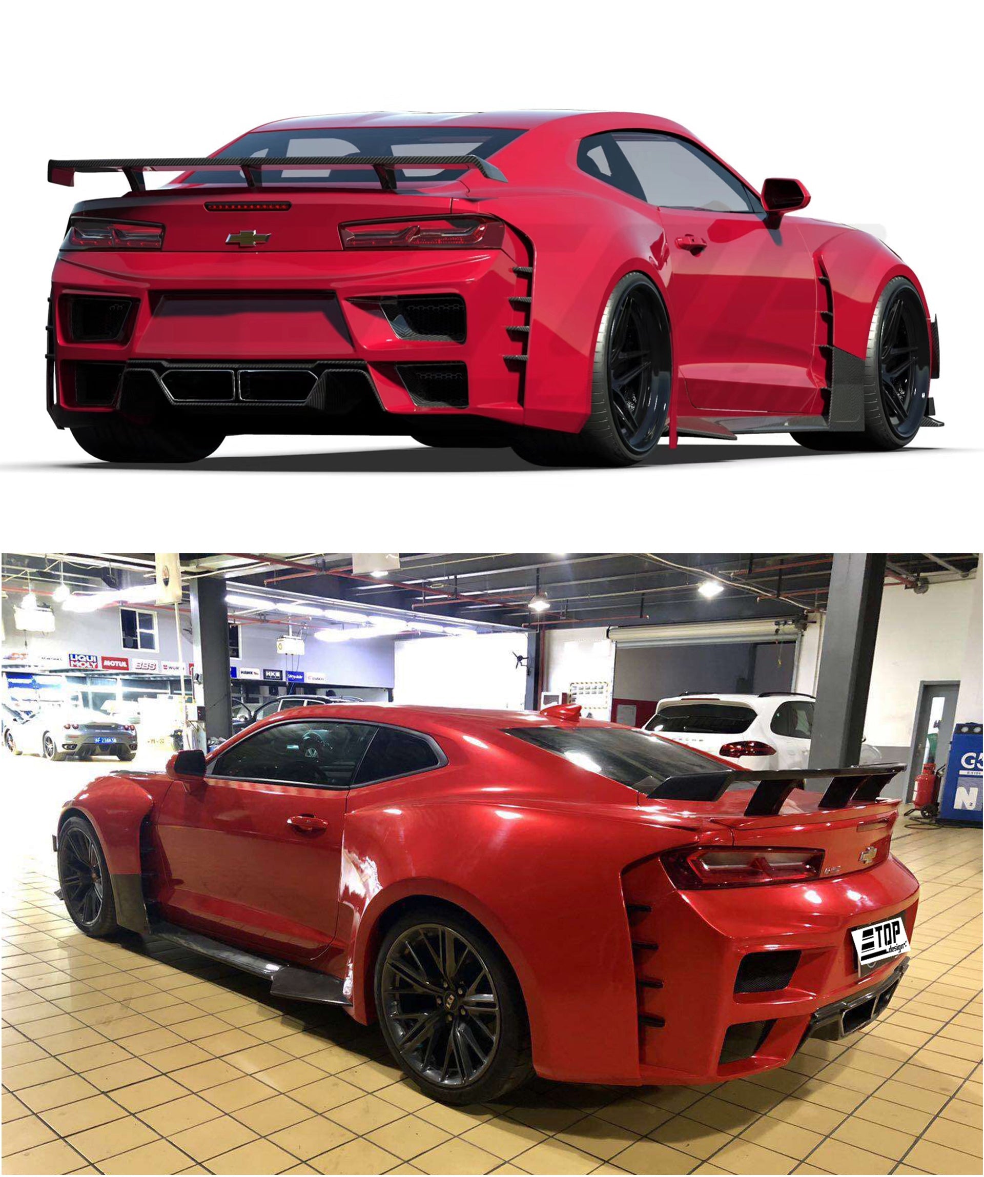 2ss Rear Diffuser Camaro 6th Gen ZL1 Z/28 2SS 3LT 2LS Aftermarket Parts SPECTER PLUS Rear ...