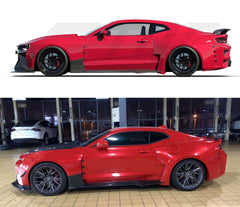 Chevrolet Camaro 6th Gen ZL1 Z/28 2SS 1SS 3LT 2LT 1LT 2LS 1LS 2015 2016 2017 2018 2019 2020 2021 2022 2023 2024 with Aftermarket Parts - Side Skirts Carbon Fiber/FRP from SPECTER PLUS