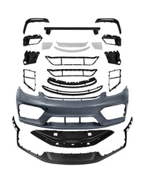 Porsche 718 982 Cayman &amp; Boxster (Base / T / S / GTS / GT4 / Spyder) 2017 2018 2019 2020 2021 2022 2023 2024 2025 with Aftermarket Parts - Spyder Conversion Style Front Bumper &amp; Trims (with &amp; without GT4RS Logo) PP Polypropylene / Dry Pre-preg Carbon Fiber from Dupont Tech