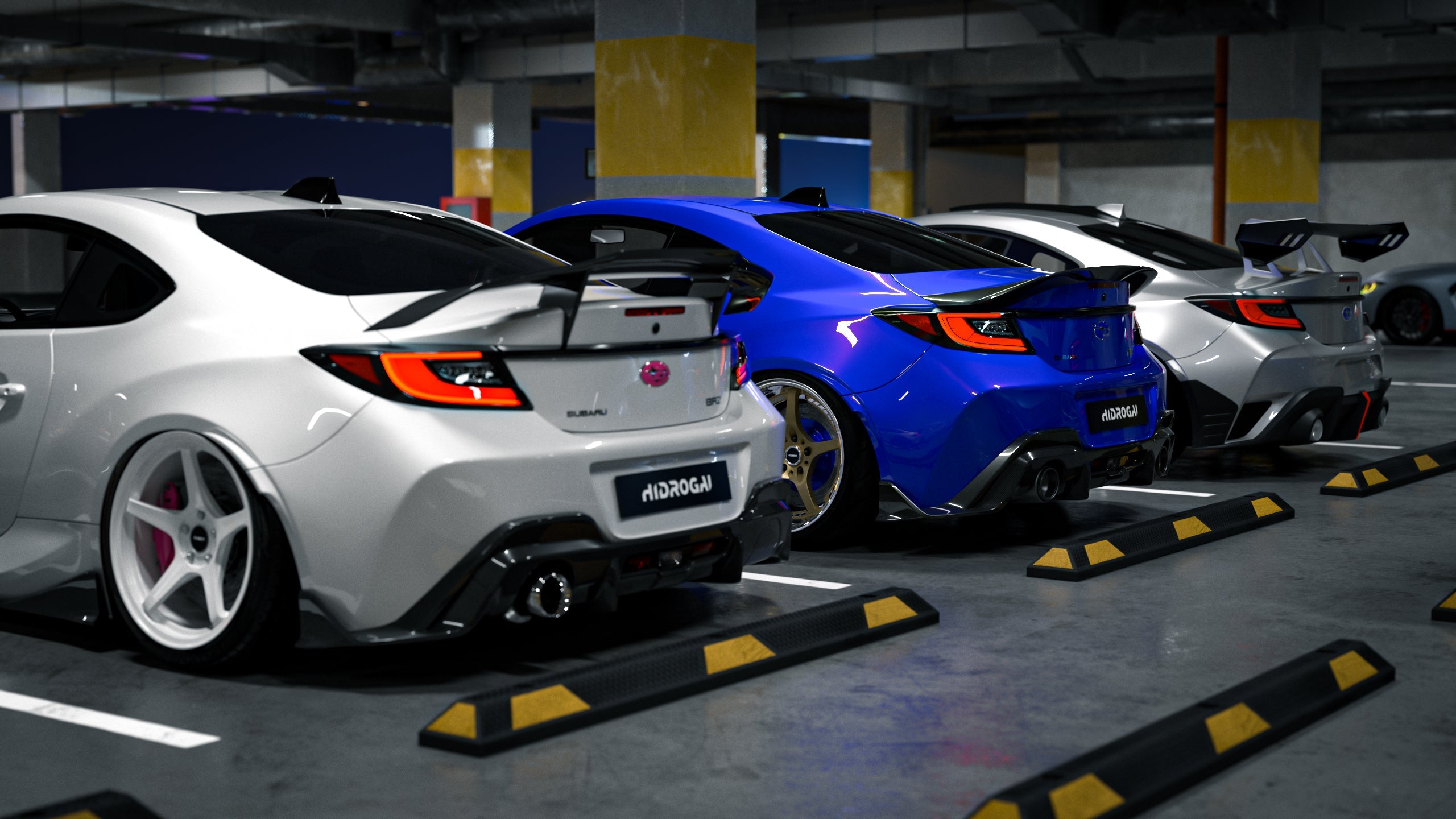 Subaru BRZ ZD8 2020 2021 2022 2023 2024 &amp; Toyota GR86 ZN8 2020 2021 2022 2023 2024 with Aftermarket Parts - "HIDROGAI" Single Exhaust Tip Conversion Cap Carbon Fiber / FRP