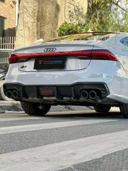 Audi S7 A7 (with s-line bumper) C8 2019 2020 2021 2022 2023 2024 with Aftermarket Parts - Rear Diffuser Pre-preg Carbon Fiber from TAKD Carbon