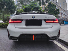 BMW 3 Series 330i (with M-package bumper,Does not fit base model) M340i G20 G28 LCI 2023-ON with Aftermarket Parts - V2 Style Rear Diffuser & Canards Pre-preg Carbon Fiber from TAKD Carbon