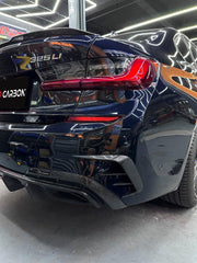 BMW 3 Series 330i (with M-package bumper,Does not fit base model) M340i G20 G21 Pre-LCI 2019 2020 2021 2022 with Aftermarket Parts - Rear Bumper Canards Pre-preg Carbon Fiber from TAKD Carbon