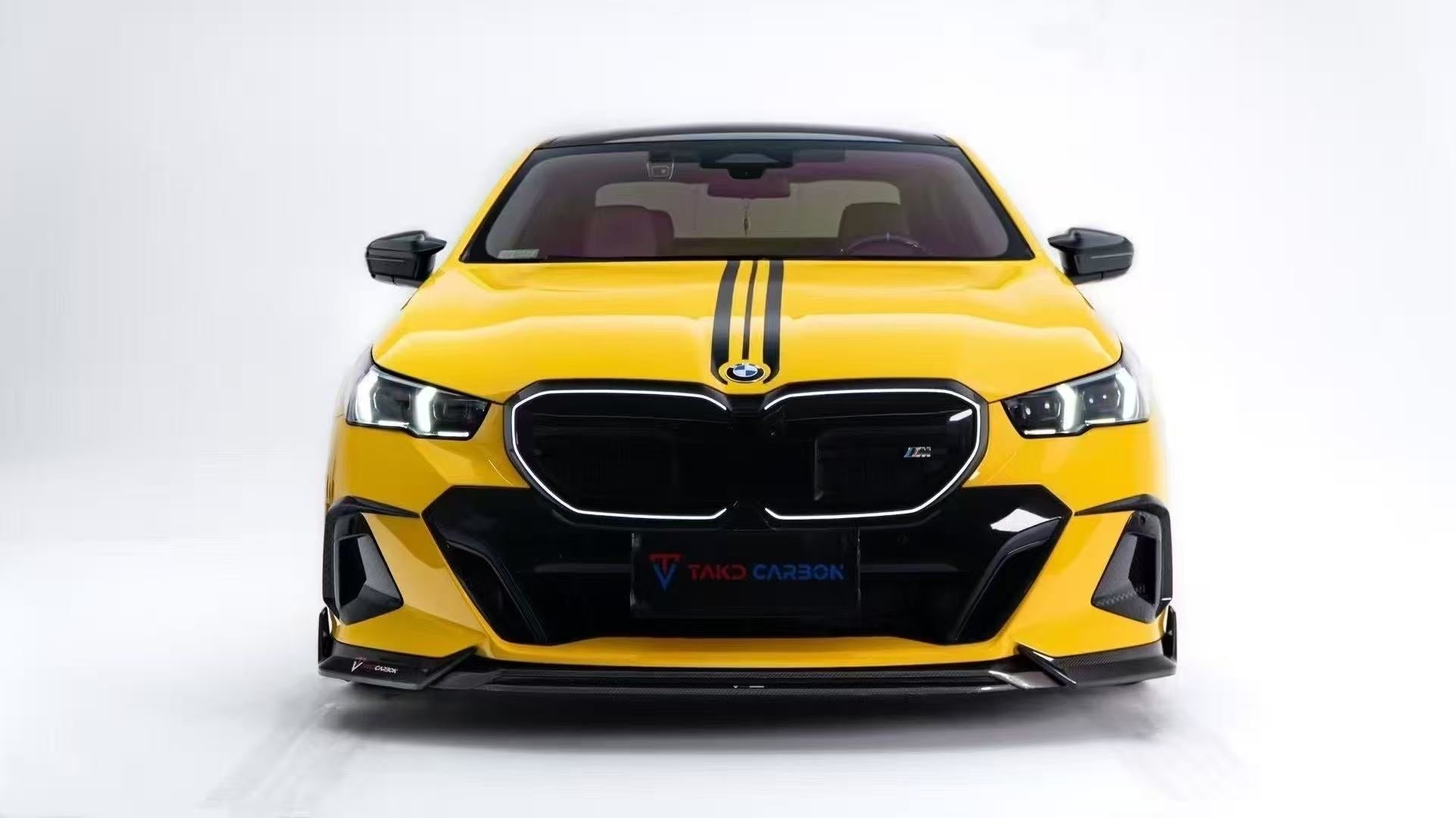 BMW 5 Series 530 540 (with M-package bumper, does not fit base model) & i5 e/x Drive40 (with M-package bumper, does not fit base model) M60 G60 G61 2024-ON with Aftermarket Parts - V1 Style Air Intake Vents Cover Pre-preg Carbon Fiber from TAKD Carbon