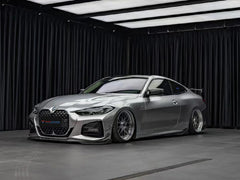 BMW 4 Series 430i (with M-package bumper, does not fit base model) M440i G22 G23 2020-ON with Aftermarket Parts - Front Canards Pre-preg Carbon Fiber from TAKD Carbon