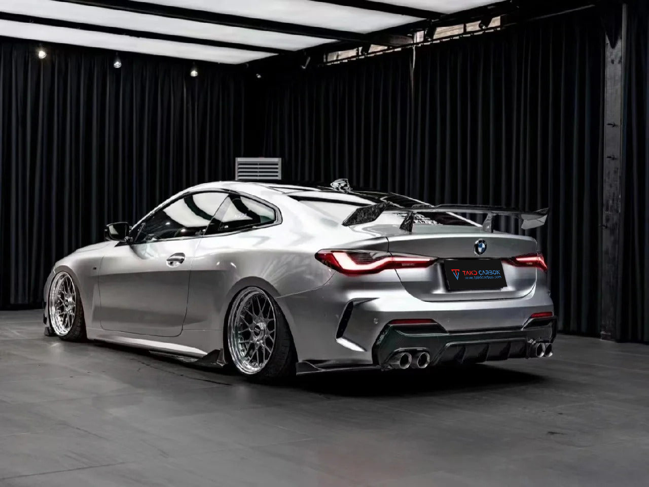BMW 4 Series 430i M440i G22 G23 2020-ON & 4 Series Gran Coupe M440i 430i (with M-package bumper,Does not fit base model) G26 2022-ON & I4 M50 / e Drive 40 (with M-package bumper,Does not fit base model) G26 2022-ON with Aftermarket Parts - Side Skirts Pre-preg Carbon Fiber from TAKD Carbon