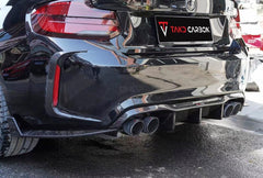 BMW M2 / M2C F87 2016 2017 2018 2019 2020 2021 Pre-preg Carbon Fiber with Aftermarket Parts - Rear Diffuser & Canards from TAKD Carbon