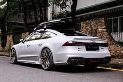 Audi S7 A7 (with s-line bumper) C8 2019 2020 2021 2022 2023 2024 with Aftermarket Parts - Rear Diffuser Pre-preg Carbon Fiber from TAKD Carbon