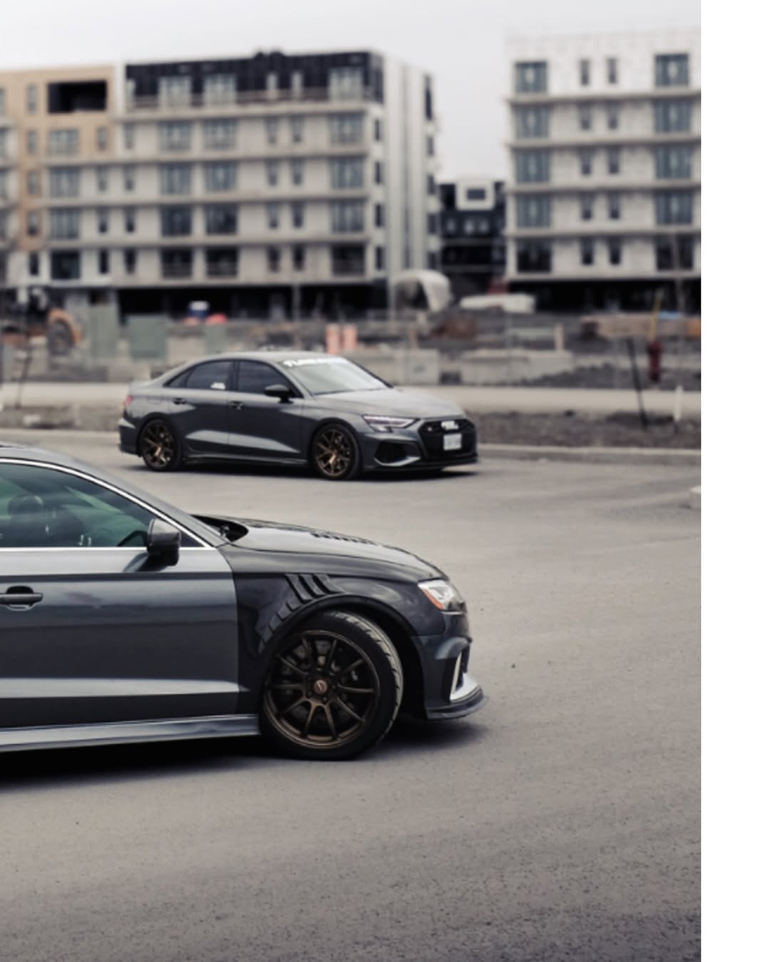 Audi RS3 8V.5 2018 2019 2020 with Aftermarket Parts - Front Fenders Pre-preg Carbon Fiber from TAKD Carbon