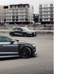Audi RS3 8V.5 2018 2019 2020 with Aftermarket Parts - Front Fenders Pre-preg Carbon Fiber from TAKD Carbon