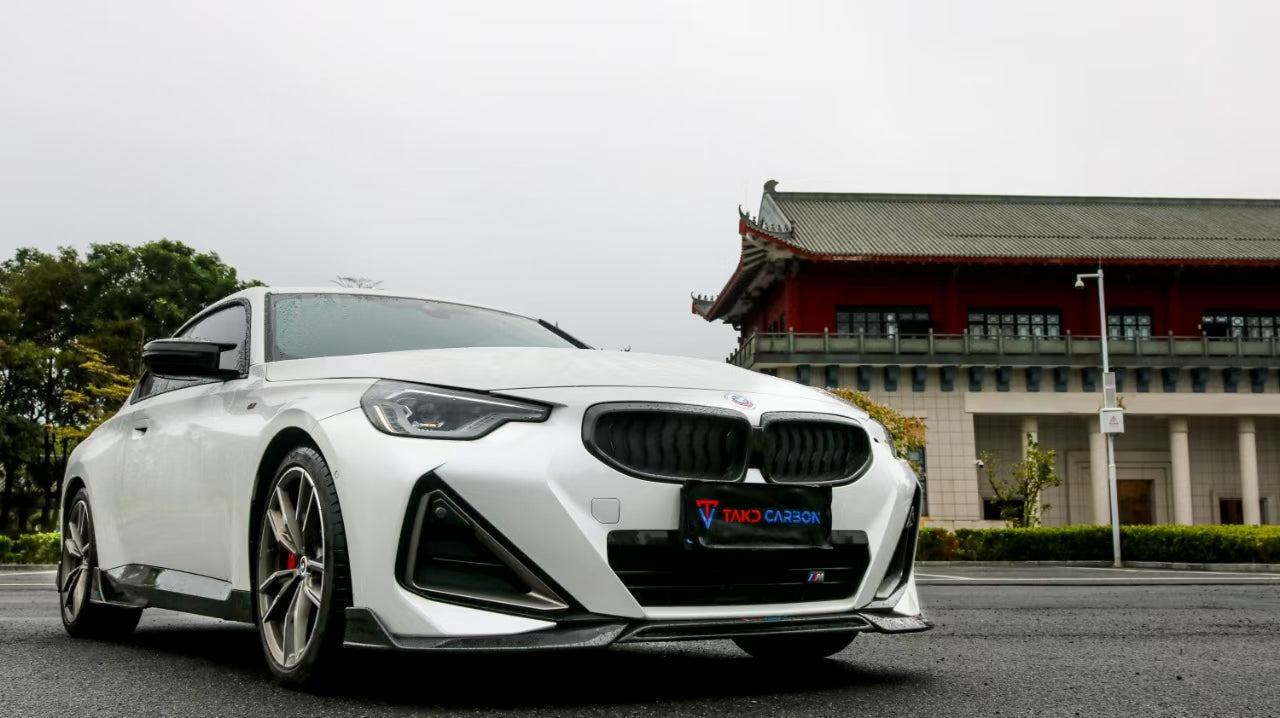 MP-Style Carbon Front Bumper Lip – For BMW G42 230i M240i & G87 M2 (2022-2025)