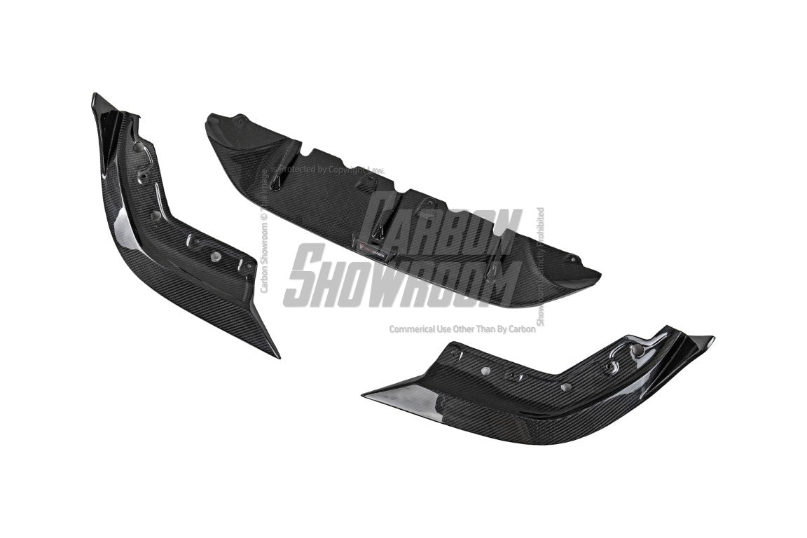 BMW 3 Series 330i (with M-package bumper, does not fit base model) M340i G20 Pre-LCI 2019 2020 2021 2022 with Aftermarket Parts - V1 Style Front Lip Pre-preg Carbon Fiber from TAKD Carbon