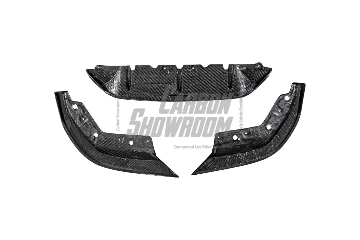 BMW 3 Series 330i (with M-package bumper, does not fit base model) M340i G20 Pre-LCI 2019 2020 2021 2022 with Aftermarket Parts - V1 Style Front Lip Pre-preg Carbon Fiber from TAKD Carbon